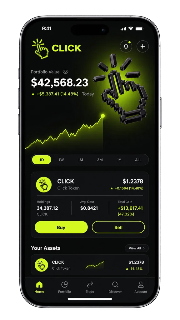 Click app mockup